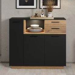 Dressoir Synnax | 128 X 40 X 113 | Anthracite Oak 16 Dressoir Synnax | 128 X 40 X 113 | Anthracite Oak -Collectie Woonkamermeubels Ontwerp zonder titel 5f09
