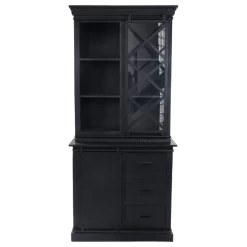 Vitrinekast Melbourne 95x45x195cm 3 Deuren & 3 Lades Mangohout - Zwart 7 Vitrinekast Melbourne 95x45x195cm 3 Deuren & 3 Lades Mangohout - Zwart -Collectie Woonkamermeubels Ontwerp zonder titel 11 3080