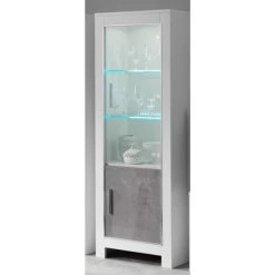 Vitrinekast Modena 2 Deuren - Wit/beton -Collectie Woonkamermeubels Ontwerp zonder titel 11 fbfd