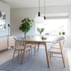 I_York Fauteuil: Off White Papieren Vlechten En Eikenhout