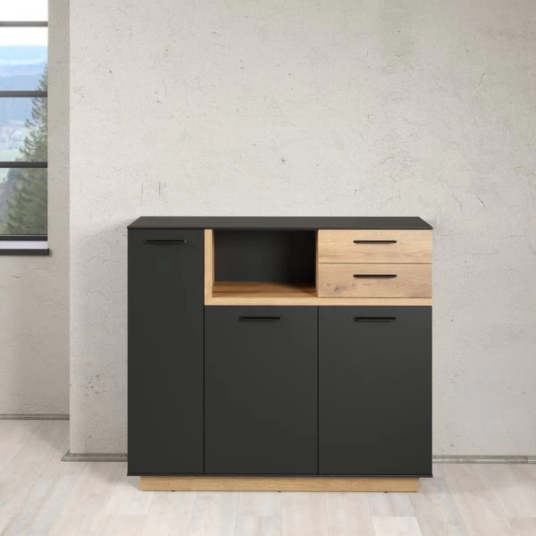Dressoir Synnax | 128 X 40 X 113 | Anthracite Oak 1 Dressoir Synnax | 128 X 40 X 113 | Anthracite Oak