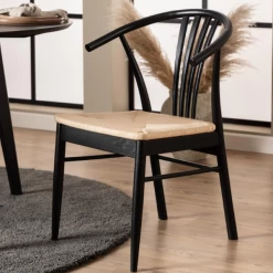 I_York Eetkamerstoel Met Armleuning: Gebroken Wit En Zwart Eiken -Collectie Woonkamermeubels Ontwerp zonder titel 27 3d48