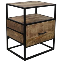 Nachtkastje Mitchell 45x35x55cm Mangohout - Naturel/zwart 8 Nachtkastje Mitchell 45x35x55cm Mangohout - Naturel/zwart -Collectie Woonkamermeubels Ontwerp zonder titel 30 5319