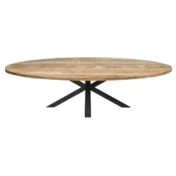 Eettafel Regina Ovaal 200x100cm - Mangohout/zwart