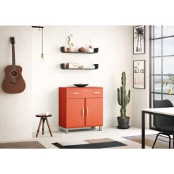 Bijzetkastje Malibu 2 Deuren 1 Lade - Rood 14 Bijzetkastje Malibu 2 Deuren 1 Lade - Rood -Collectie Woonkamermeubels Ontwerp zonder titel 35 d858