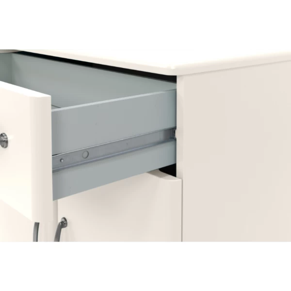 Bijzetkastje Malibu 1 Deur 4 Lades - Wit 3 Bijzetkastje Malibu 1 Deur 4 Lades - Wit - Afbeelding 3