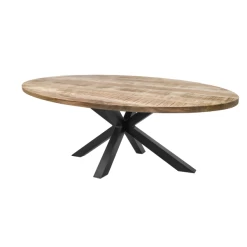 Eettafel Regina Ovaal 200x100cm - Mangohout/zwart -Collectie Woonkamermeubels Ontwerp zonder titel 36 e56c