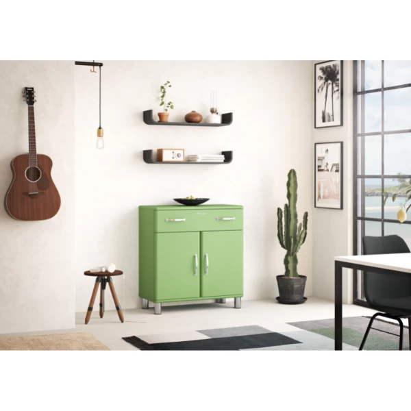 Bijzetkastje Malibu 2 Deuren 1 Lade - Groen 3 Bijzetkastje Malibu 2 Deuren 1 Lade - Groen - Afbeelding 3