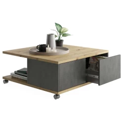 FMD Salontafel Twiggy - Antraciet/oude Eik