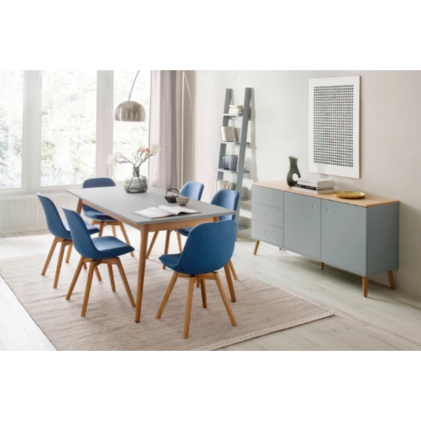 Dressoir Dot 162 Cm Met 2 Deuren En 3 Lades - Eik/grijs 3 Dressoir Dot 162 Cm Met 2 Deuren En 3 Lades - Eik/grijs - Afbeelding 3