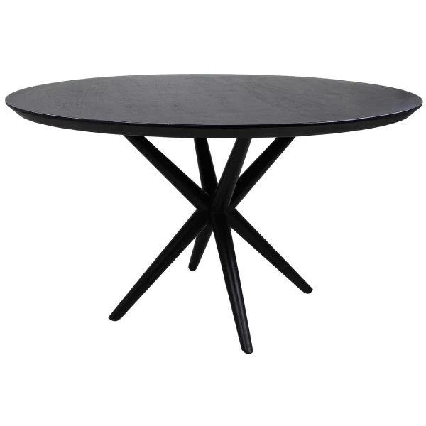 Eettafel Luzern 130cm Acaciahout - Zwart 2 Eettafel Luzern 130cm Acaciahout - Zwart - Afbeelding 2