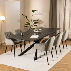 Irwine Rechthoekige Eettafel - Zwart Keramisch Blad, Kruisvoet 12 Irwine Rechthoekige Eettafel - Zwart Keramisch Blad, Kruisvoet -Collectie Woonkamermeubels Ontwerp zonder titel 45 6d12