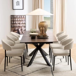 Roestbruine Keramische Eettafel Met Uitschuifblad - 168/210x90x76 Cm -Collectie Woonkamermeubels Ontwerp zonder titel 50 5ab1