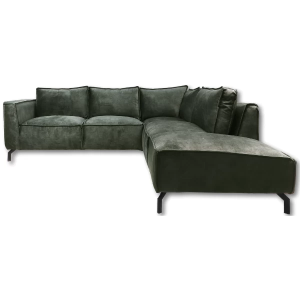 Hoekbank Morgan Rechts Velours - Dennegroen 1 Hoekbank Morgan Rechts Velours - Dennegroen