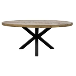 Eettafel Regina 200x100cm Mangohout - Naturel/zwart