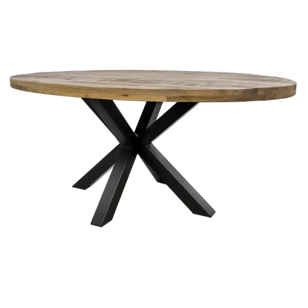 Eettafel Regina 200x100cm Mangohout - Naturel/zwart 3 Eettafel Regina 200x100cm Mangohout - Naturel/zwart - Afbeelding 3