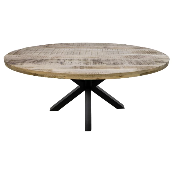 Eettafel Regina 200x100cm Mangohout - Naturel/zwart 4 Eettafel Regina 200x100cm Mangohout - Naturel/zwart - Afbeelding 4