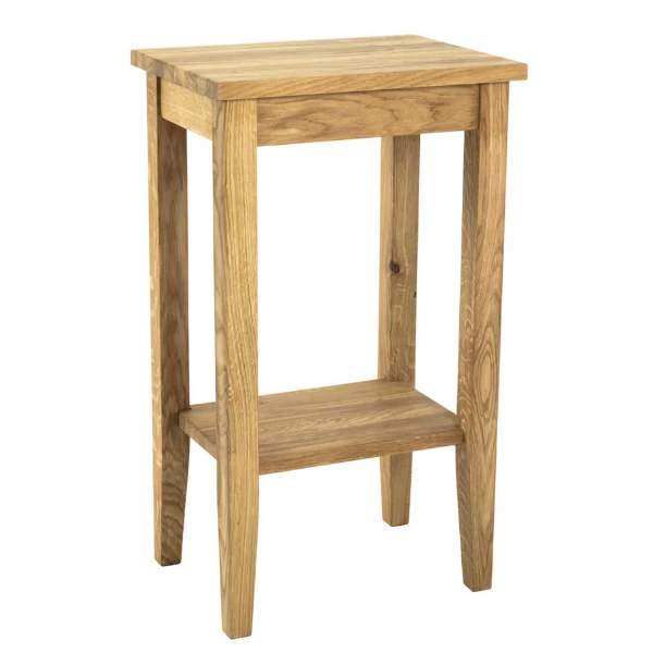 Bijzettafel Samuel 40x30cm, Met Legplank - Massieve Eik 1 Bijzettafel Samuel 40x30cm, Met Legplank - Massieve Eik
