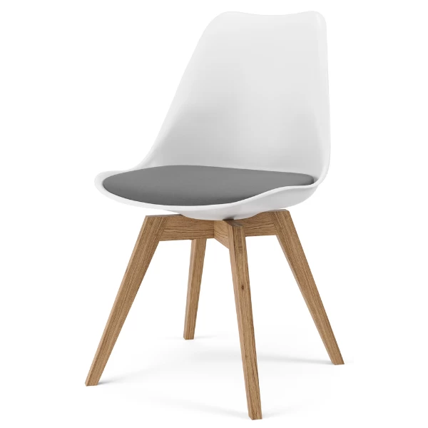 Kuipstoel Blair - Eik/grijs/wit 3 Kuipstoel Blair - Eik/grijs/wit - Afbeelding 3