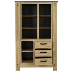 Opbergkast Louane 124cm, 1 Deur & 3 Lades - Eik/beton -Collectie Woonkamermeubels Ontwerp zonder titel 71 7680