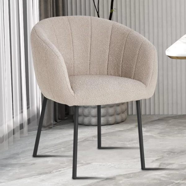 Stoel 'Sevilla' Bouclé Zand | Metalen Poten H-H 79 X B-L 57 X D-P 62 Cm 8 Stoel 'Sevilla' Bouclé Zand | Metalen Poten H-H 79 X B-L 57 X D-P 62 Cm - Afbeelding 8