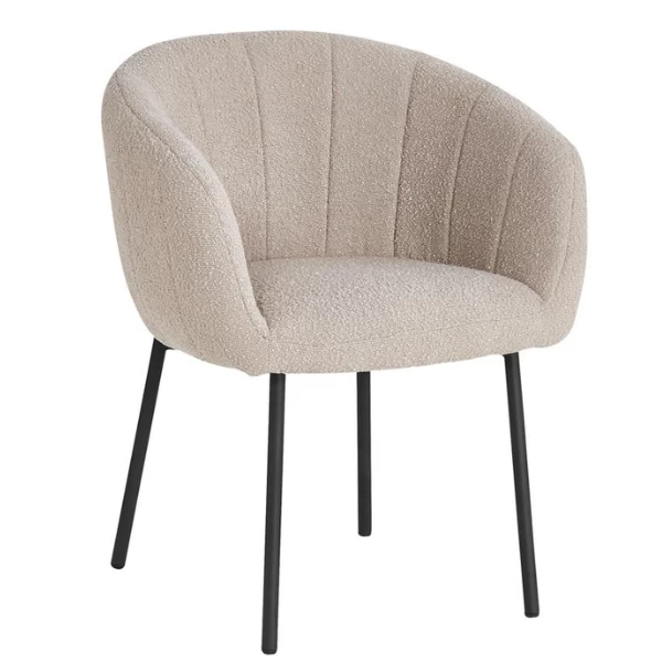 Stoel 'Sevilla' Bouclé Zand | Metalen Poten H-H 79 X B-L 57 X D-P 62 Cm 9 Stoel 'Sevilla' Bouclé Zand | Metalen Poten H-H 79 X B-L 57 X D-P 62 Cm - Afbeelding 9