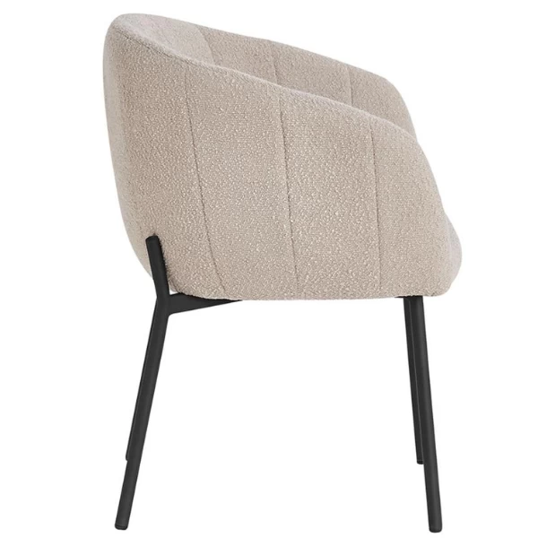 Stoel 'Sevilla' Bouclé Zand | Metalen Poten H-H 79 X B-L 57 X D-P 62 Cm 6 Stoel 'Sevilla' Bouclé Zand | Metalen Poten H-H 79 X B-L 57 X D-P 62 Cm - Afbeelding 6