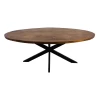 Eettafel Geraldton Ovaal 220x100cm Mangohout - Naturel/zwart