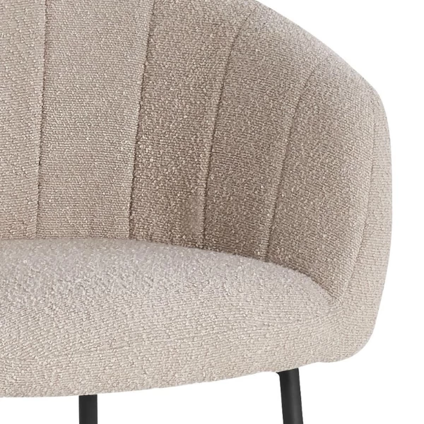 Stoel 'Sevilla' Bouclé Zand | Metalen Poten H-H 79 X B-L 57 X D-P 62 Cm 5 Stoel 'Sevilla' Bouclé Zand | Metalen Poten H-H 79 X B-L 57 X D-P 62 Cm - Afbeelding 5