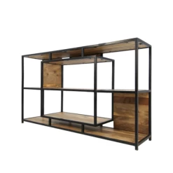 Buffet Levels 150cm Met Open Vakken - Mangohout/ijzer 17 Buffet Levels 150cm Met Open Vakken - Mangohout/ijzer -Collectie Woonkamermeubels Ontwerp zonder titel 77 6e6b