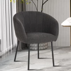 Stoel 'Sevilla' Bouclé Grijs | Metalen Poten H-H 79 X B-L 57 X D-P 62 Cm 16 Stoel 'Sevilla' Bouclé Grijs | Metalen Poten H-H 79 X B-L 57 X D-P 62 Cm -Collectie Woonkamermeubels Ontwerp zonder titel 80 2e8f