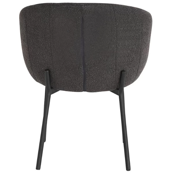 Stoel 'Sevilla' Bouclé Grijs | Metalen Poten H-H 79 X B-L 57 X D-P 62 Cm 4 Stoel 'Sevilla' Bouclé Grijs | Metalen Poten H-H 79 X B-L 57 X D-P 62 Cm - Afbeelding 4