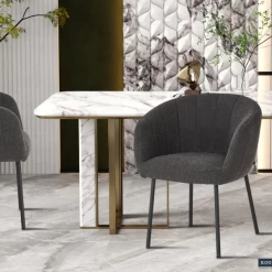 Stoel 'Sevilla' Bouclé Grijs | Metalen Poten H-H 79 X B-L 57 X D-P 62 Cm 11 Stoel 'Sevilla' Bouclé Grijs | Metalen Poten H-H 79 X B-L 57 X D-P 62 Cm -Collectie Woonkamermeubels Ontwerp zonder titel 87 93f1