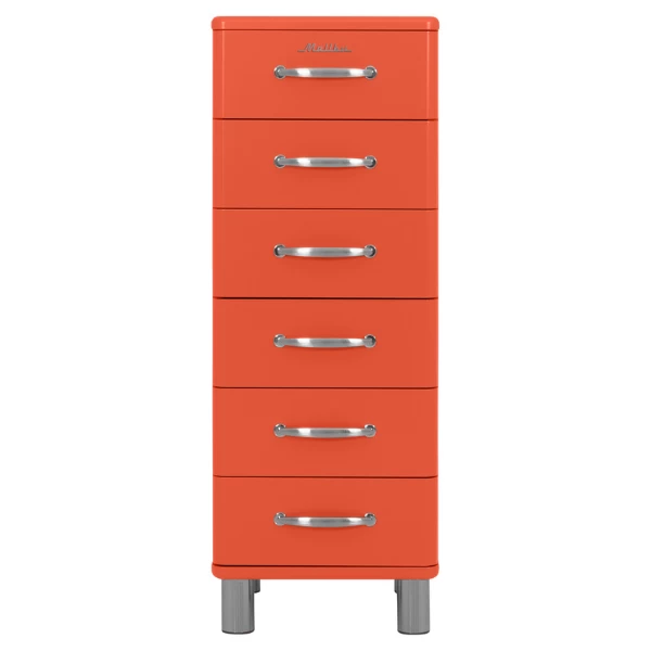 Ladekast Malibu 111,5 Cm Met 6 Lades - Rood 1 Ladekast Malibu 111,5 Cm Met 6 Lades - Rood