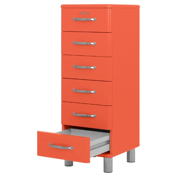 Ladekast Malibu 111,5 Cm Met 6 Lades - Rood 8 Ladekast Malibu 111,5 Cm Met 6 Lades - Rood - Afbeelding 8