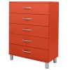 Ladekast Malibu 111,5 Cm Met 5 Lades - Rood