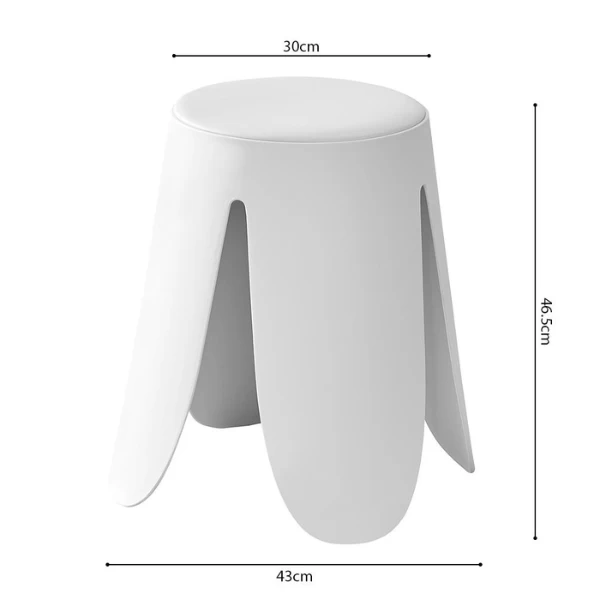 Witte Astin Kruk | PP Poten En PU Zitting | 46 X 30 X 30 Cm 2 Witte Astin Kruk | PP Poten En PU Zitting | 46 X 30 X 30 Cm - Afbeelding 2