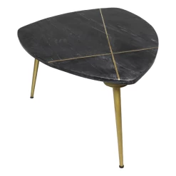 Salontafel Chandler 90x60cm - Zwart/goud