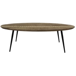 Salontafel Bern 130x80cm Mangohout - Naturel/zwart