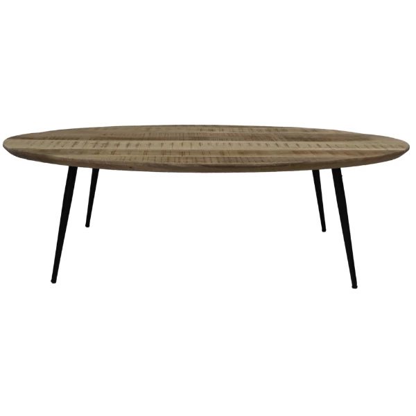 Salontafel Bern 130x80cm Mangohout - Naturel/zwart 1 Salontafel Bern 130x80cm Mangohout - Naturel/zwart