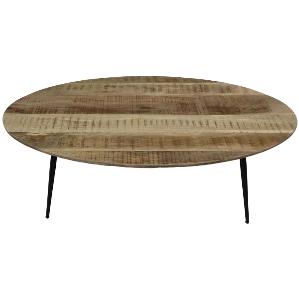 Salontafel Bern 130x80cm Mangohout - Naturel/zwart 4 Salontafel Bern 130x80cm Mangohout - Naturel/zwart - Afbeelding 4