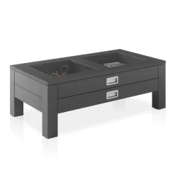 Salontafel Yadran 110cm Met 2 Lades - Grijs
