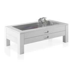 Salontafel Cancelo 110cm Met 2 Lades - Wit