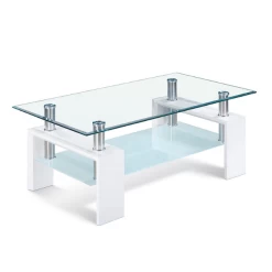 Salontafel Alana Spaanplaat/glas - Wit -Collectie Woonkamermeubels Ontwerp zonder titel 2021 08 27T141806.992 f00a