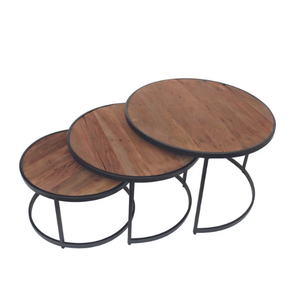 Set Van 3 Salontafels Amana-magnoliahout 2 Set Van 3 Salontafels Amana-magnoliahout - Afbeelding 2