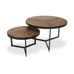 Set Van 2 Salontafels Arya - Magnoliahout