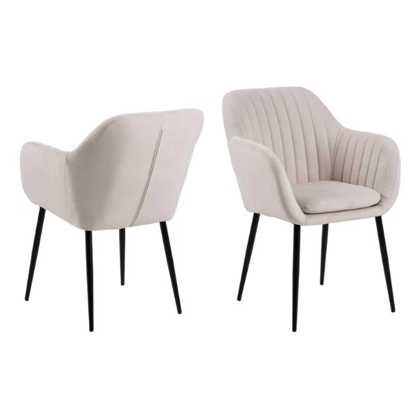 Armstoel Hermeline - Zand/zwart 1 Armstoel Hermeline - Zand/zwart