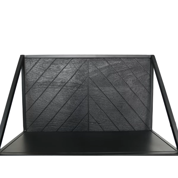 Wandplank Verona 50x20x30cm Mangohout - Zwart/visgraat 6 Wandplank Verona 50x20x30cm Mangohout - Zwart/visgraat - Afbeelding 6