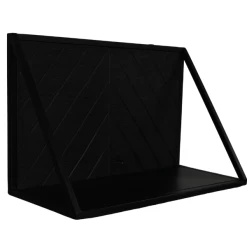 Wandplank Verona 50x20x30cm Mangohout - Zwart/visgraat