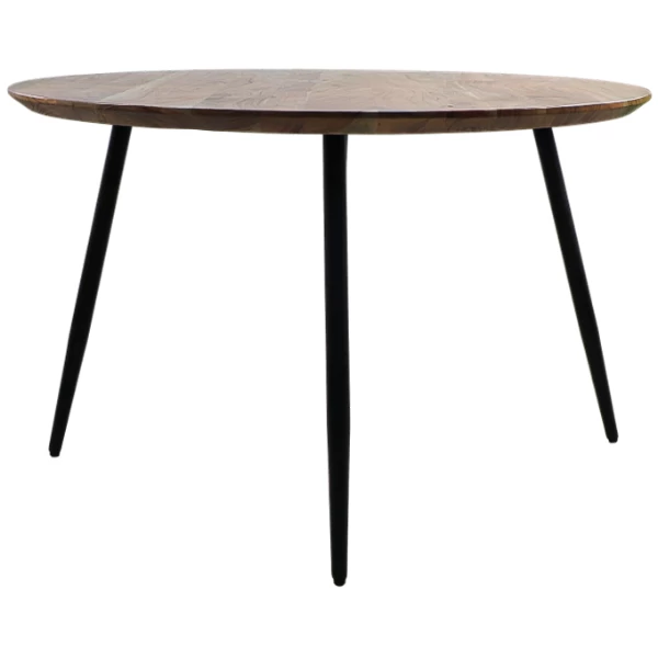 Eettafel Luzern Ø120cm Acaciahout - Naturel/zwart 4 Eettafel Luzern Ø120cm Acaciahout - Naturel/zwart - Afbeelding 4